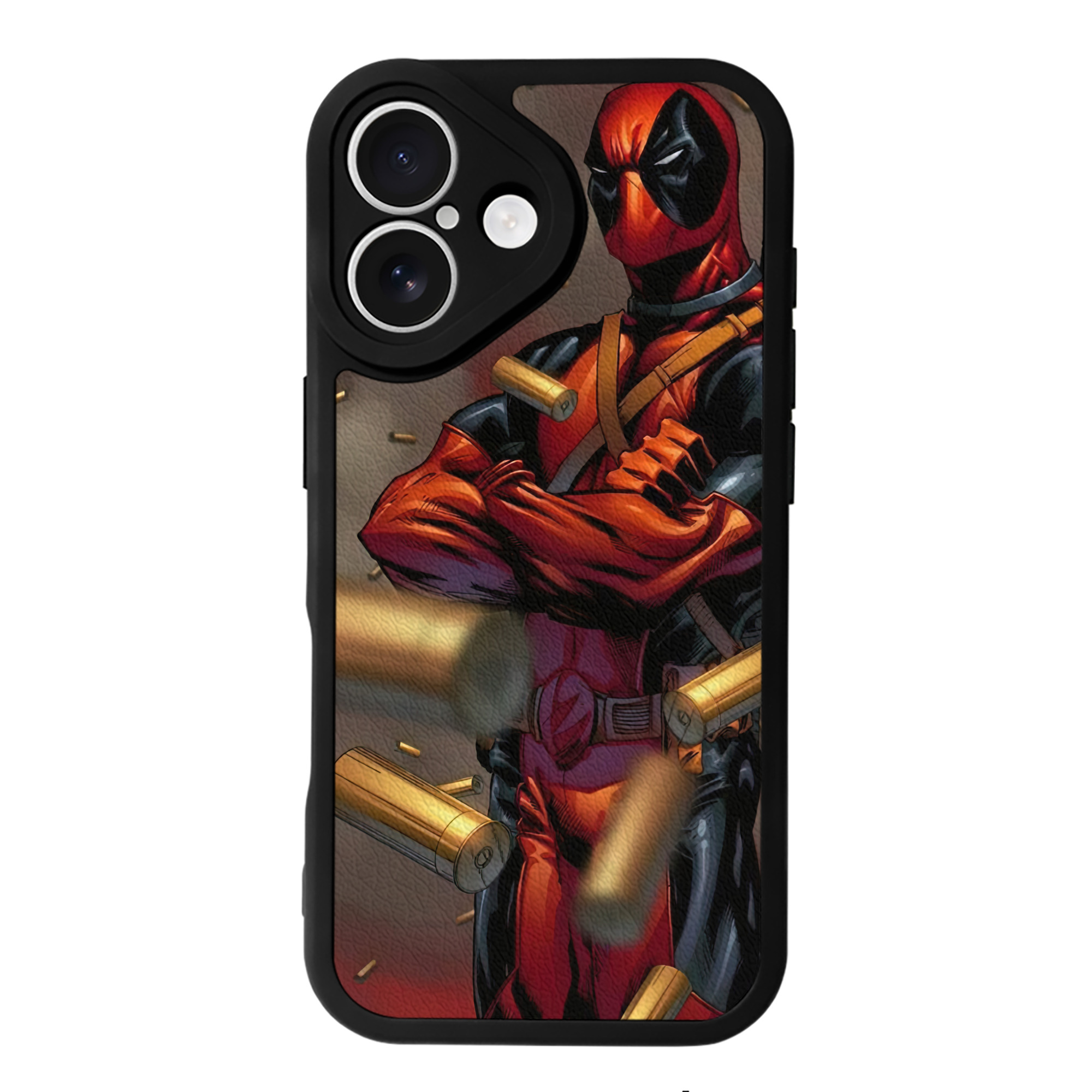 （画像用） Deadpool デッドプール 【iPhone 16シリーズ対応】シリコンスマホケース（レザー調） 材質：シリコン